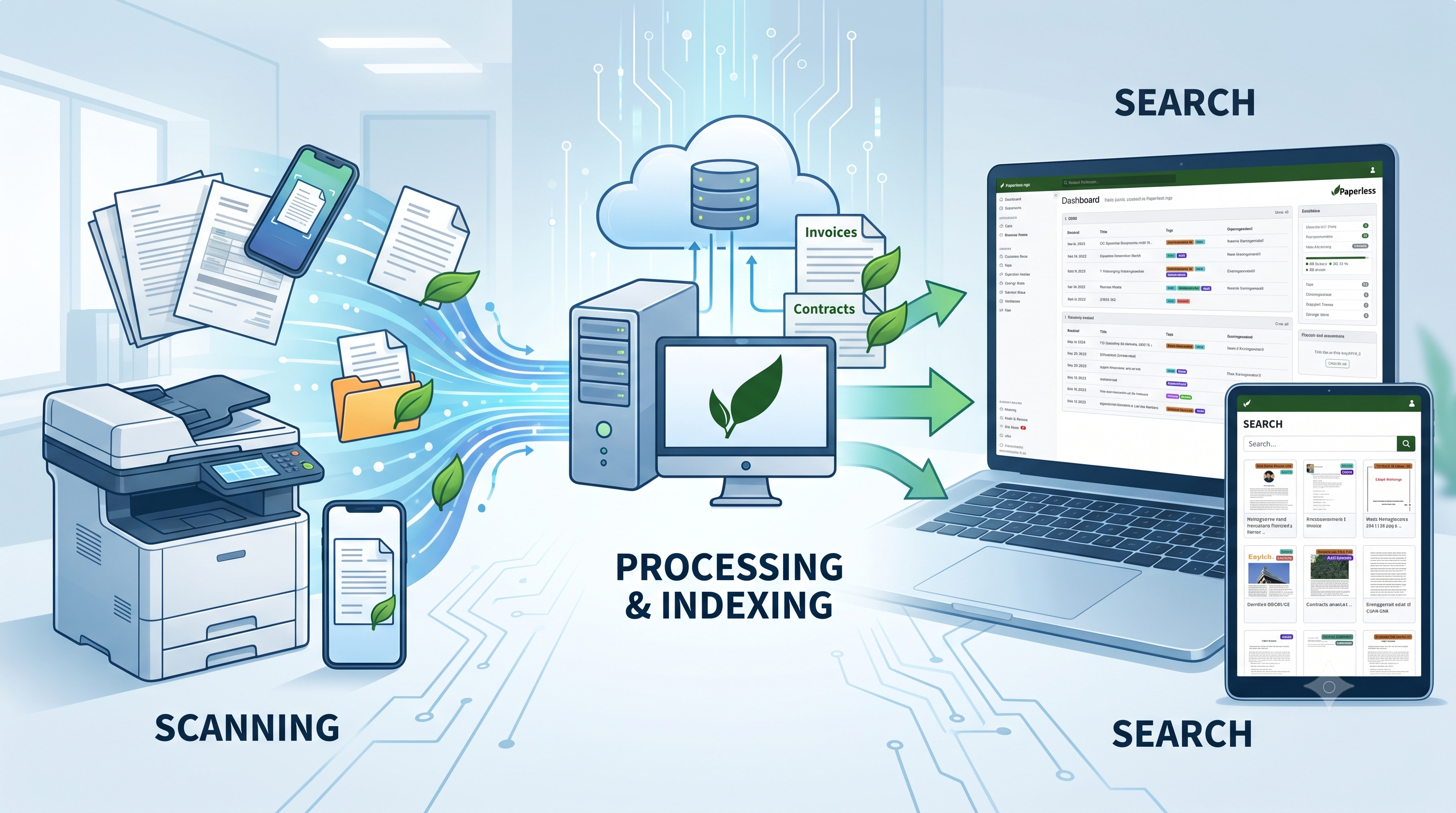 Paperless-ngx 文档管理系统示意图